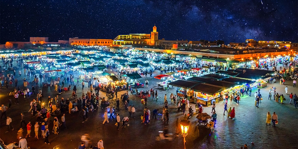 Jemaa el Fna-torget i Marrakech