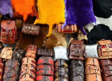 leather ware on the souk