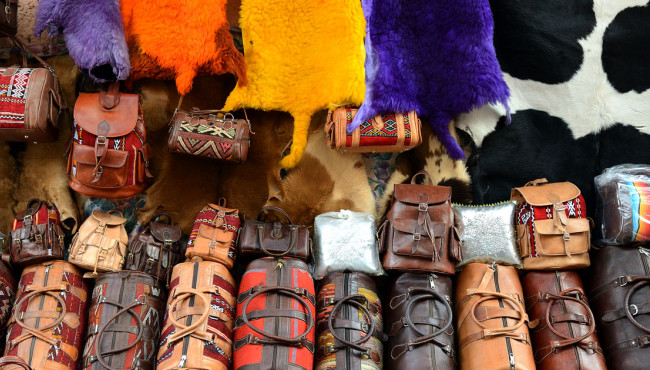 leather ware on the souk