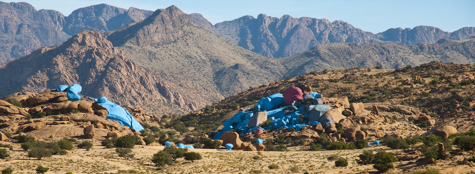 beautiful landscape and blue rock in agadir tourism in morocco