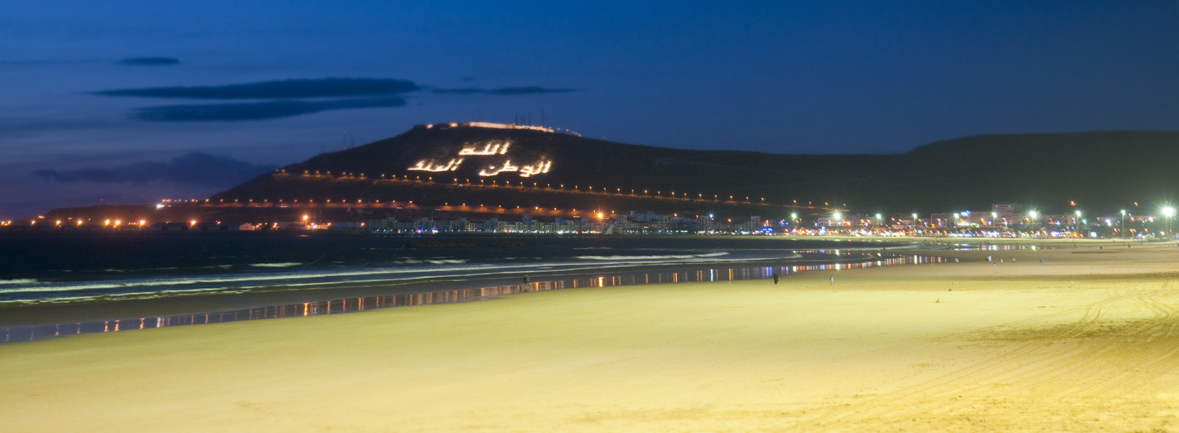 agadir beach in the night tourism in morocco